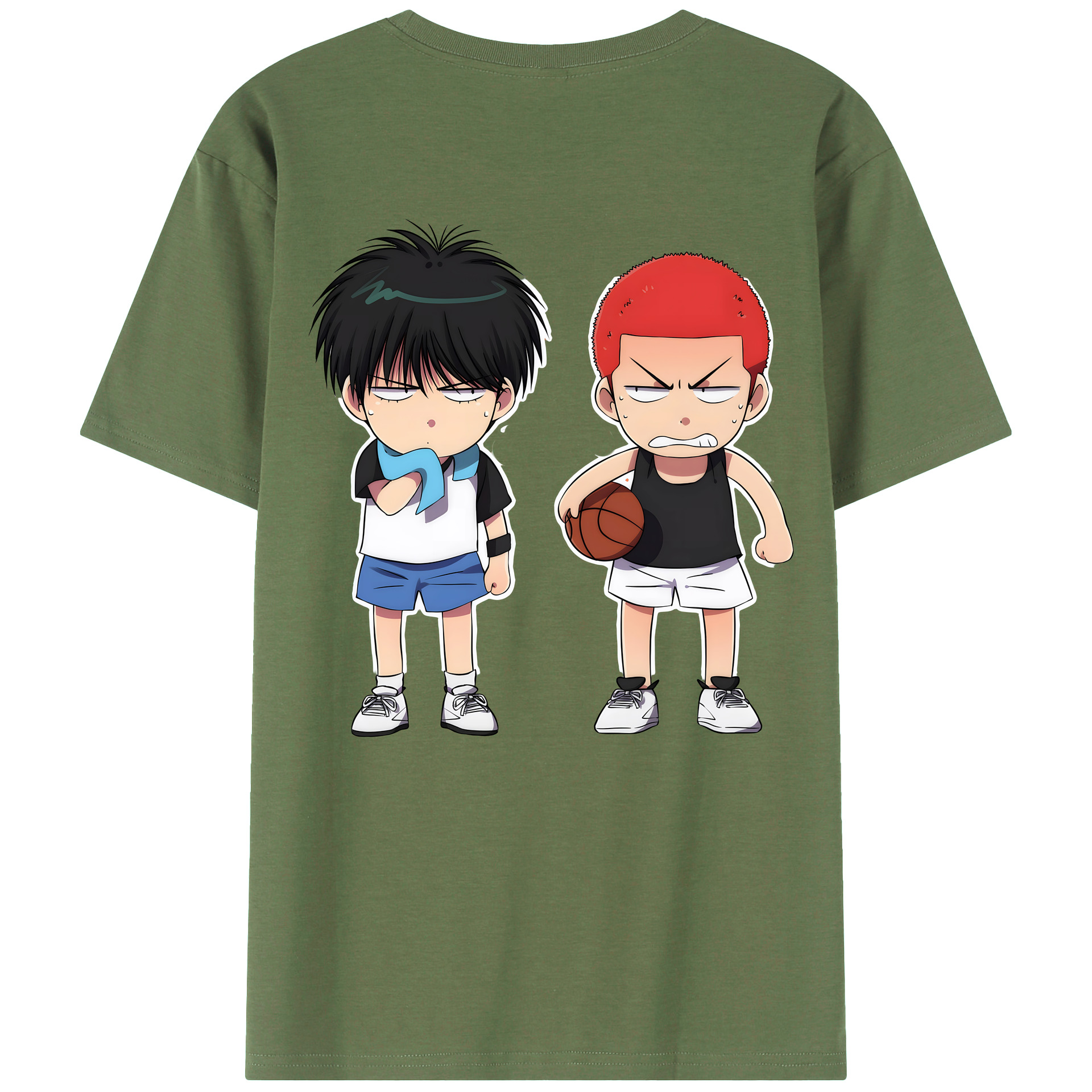 （画像用） SLAM DUNK／スラムダンク 綿100％ メンズ半袖Tシャツ（バックプリント） 通気性